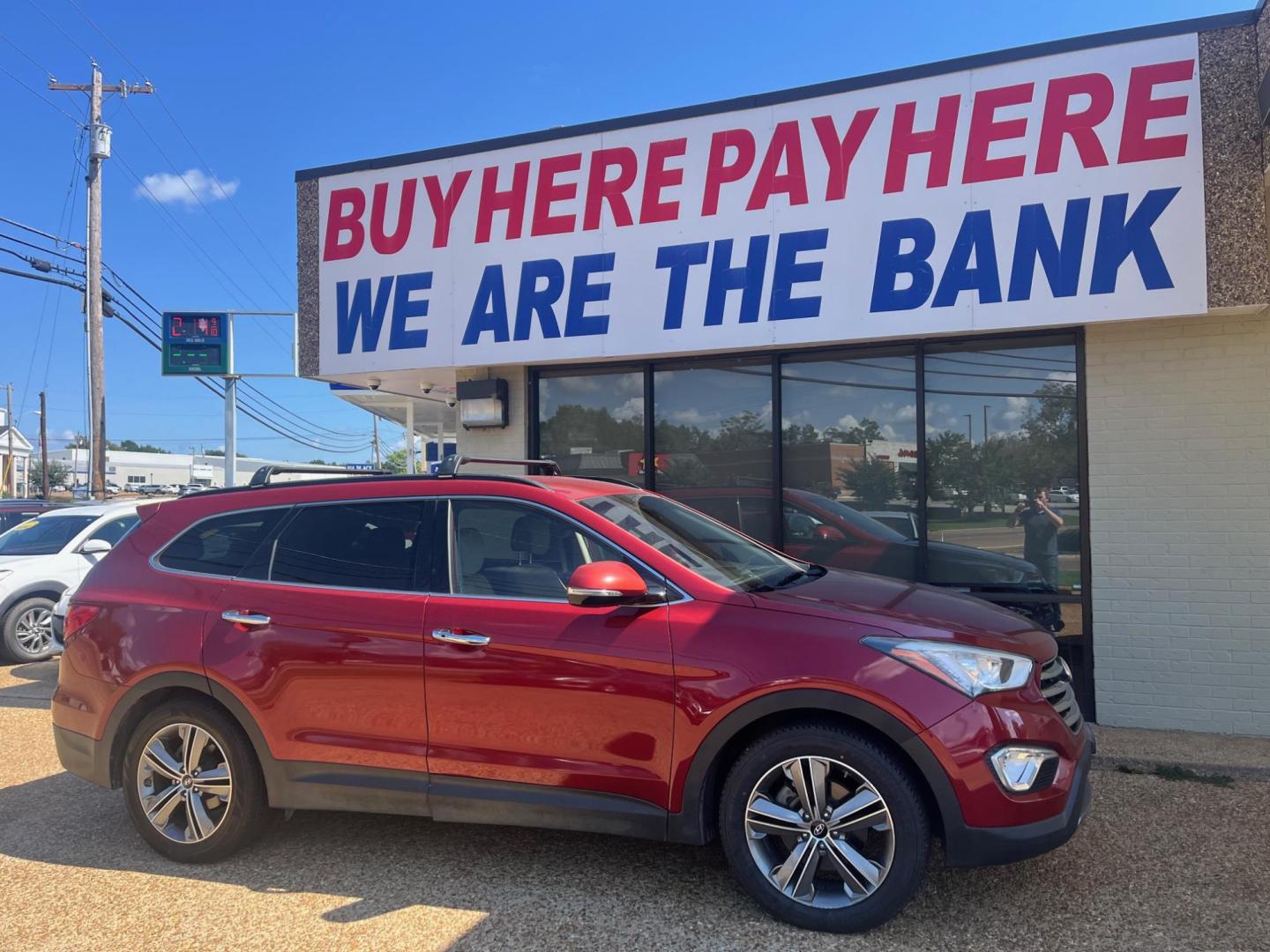 2014 RED HYUNDAI SANTA FE GLS Limited (KM8SN4HF5EU) with an 3.3L V6 DOHC 24V engine, 6-Speed Automatic transmission, located at 922 W. Beacon St., Philadelphia, MS, 39350, (601) 650-3675, 32.770447, -89.127151 - Title: 2014 Hyundai Santa Fe GLS FWD Year: 2014 Make: Hyundai Model: Santa Fe Engine: 3.3L V6 DOHC 24V Body: SPORT UTILITY 4-DR Transmission: 6-Speed Automatic Drive Type: FWD Mpg City: 18 Mpg: 25 Trim: GLS FWD - Photo#0