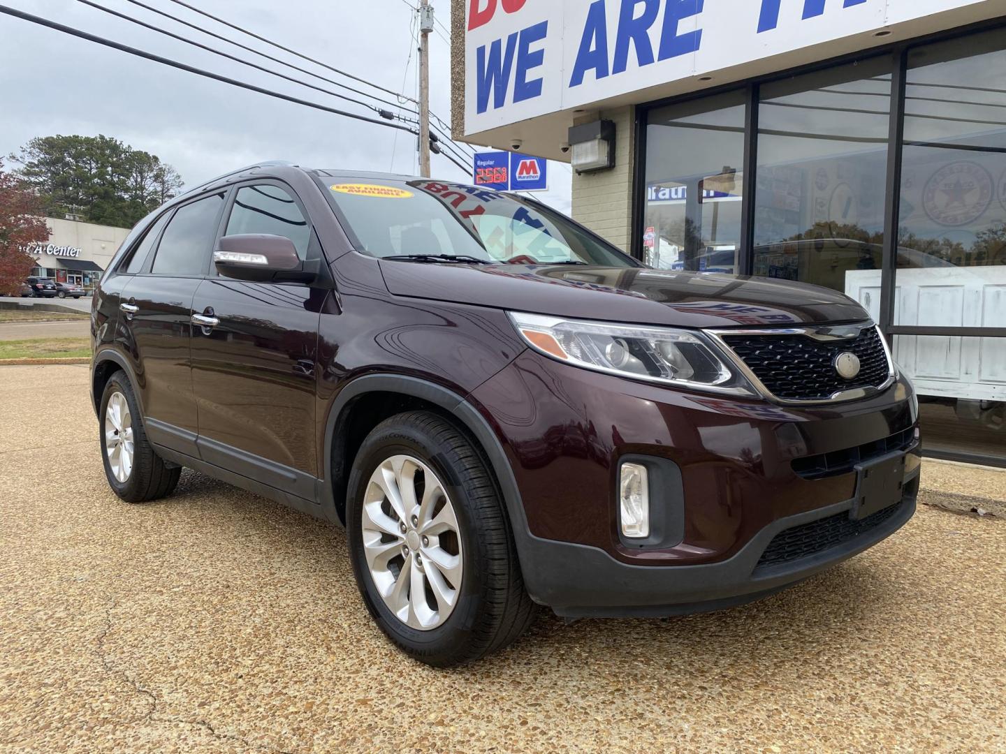 2014 BURGANDY KIA SORENTO EX (5XYKU4A75EG) , located at 922 W. Beacon St., Philadelphia, MS, 39350, (601) 650-3675, 32.770447, -89.127151 - Photo#0