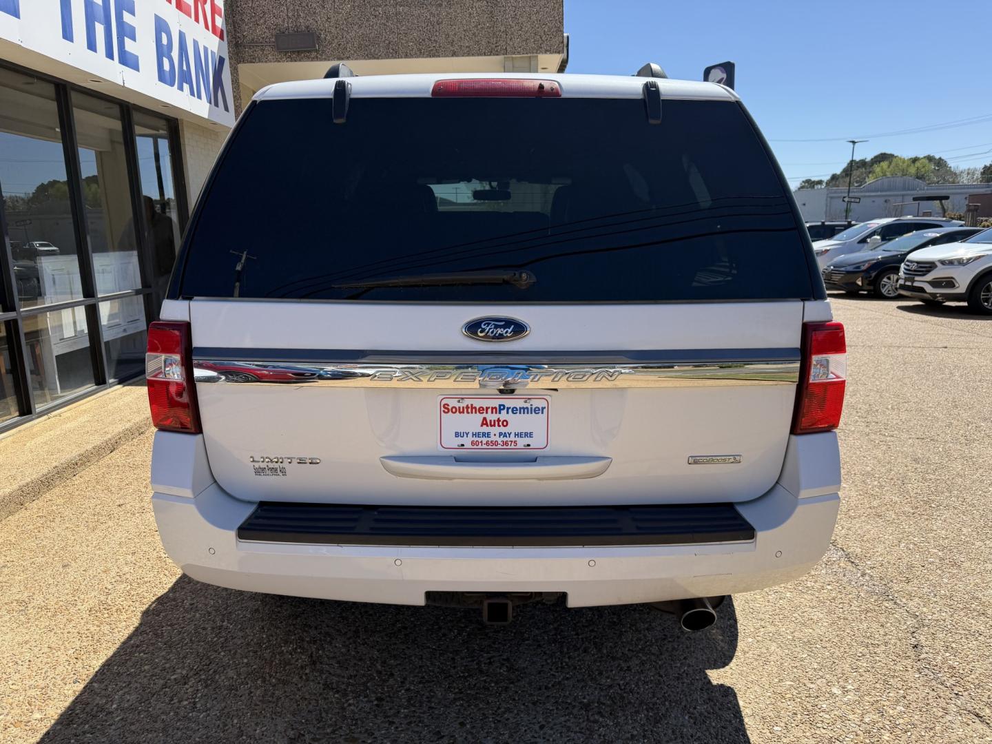 2015 WHITE FORD EXPEDITION LIMITED (1FMJU1KT6FE) , located at 922 W. Beacon St., Philadelphia, MS, 39350, (601) 650-3675, 32.770447, -89.127151 - Photo#4