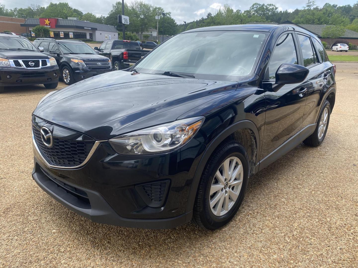 2014 BLACK MAZDA CX-5 SPORT (JM3KE2BE6E0) , located at 922 W. Beacon St., Philadelphia, MS, 39350, (601) 650-3675, 32.770447, -89.127151 - Photo#2