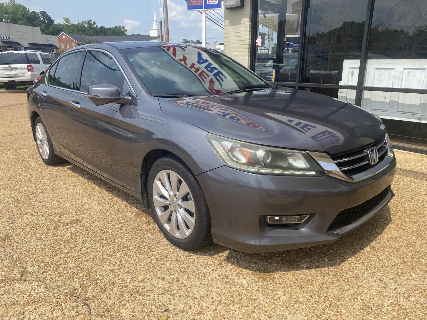 2013 GRAY HONDA ACCORD EX-L (1HGCR3F85DA) , located at 922 W. Beacon St., Philadelphia, MS, 39350, (601) 650-3675, 32.770447, -89.127151 - Photo#0