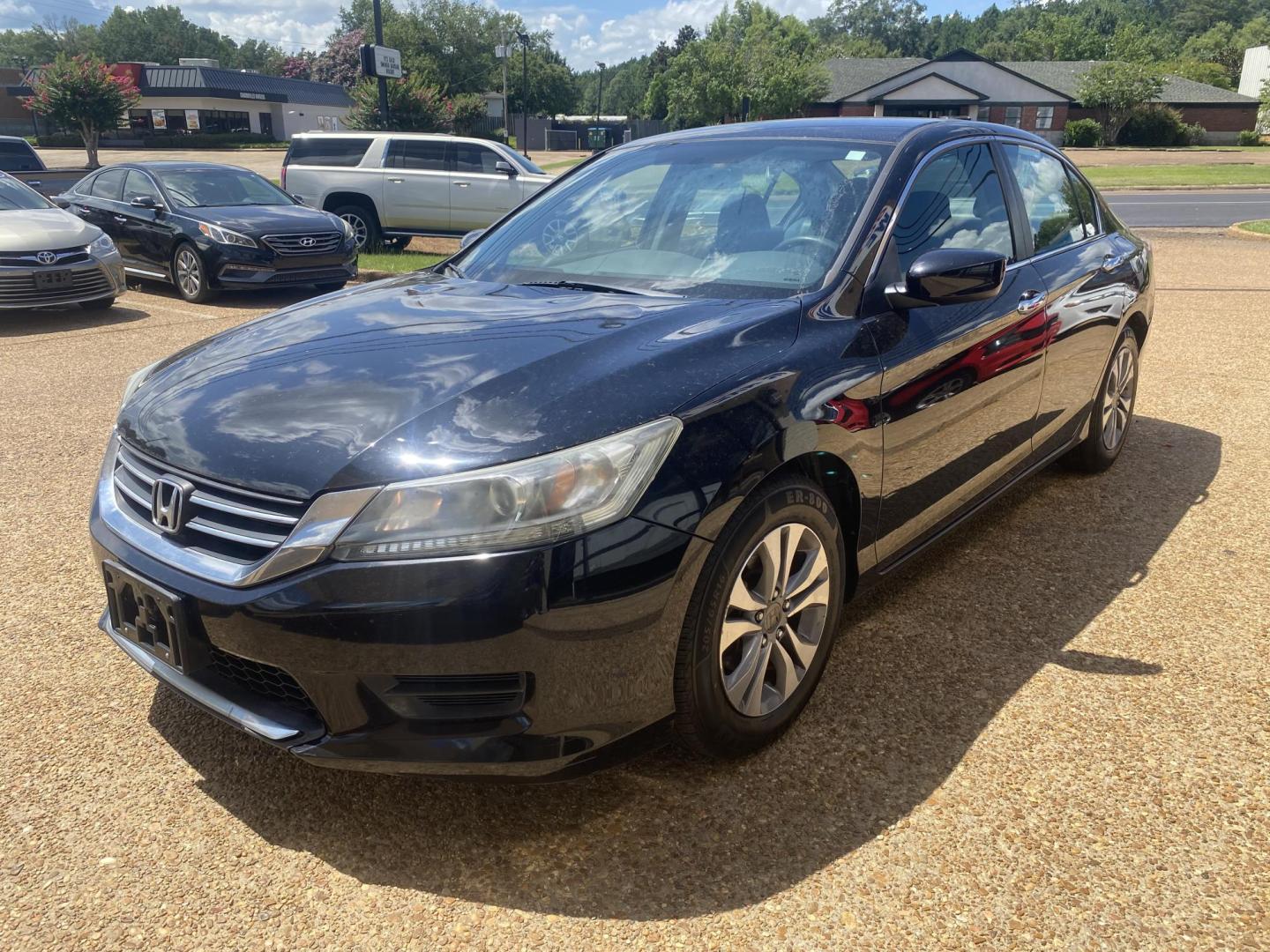 2014 BLACK HONDA ACCORD LX (1HGCR2F32EA) , located at 922 W. Beacon St., Philadelphia, MS, 39350, (601) 650-3675, 32.770447, -89.127151 - Photo#2