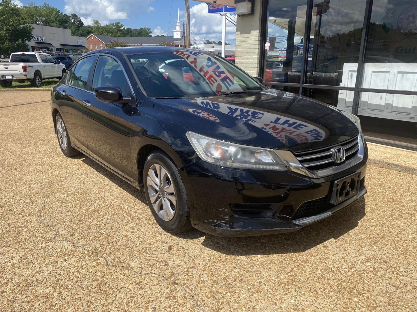 2014 BLACK HONDA ACCORD LX (1HGCR2F32EA) , located at 922 W. Beacon St., Philadelphia, MS, 39350, (601) 650-3675, 32.770447, -89.127151 - Photo#0