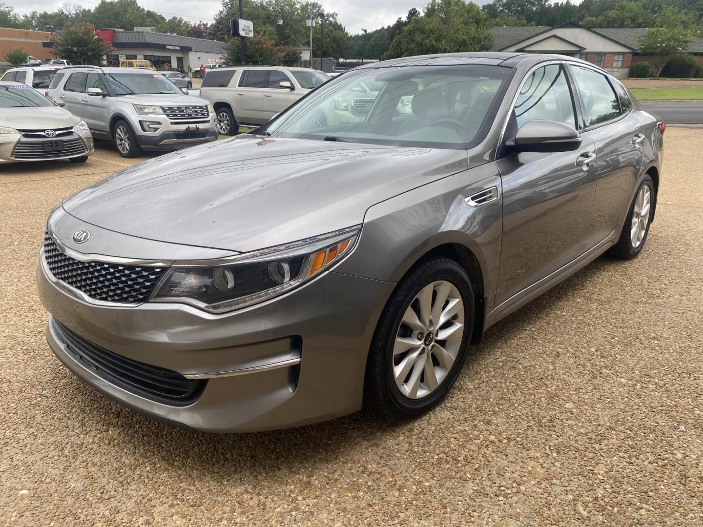 2016 GRAY KIA OPTIMA EX (5XXGU4L37GG) , located at 922 W. Beacon St., Philadelphia, MS, 39350, (601) 650-3675, 32.770447, -89.127151 - Photo#2