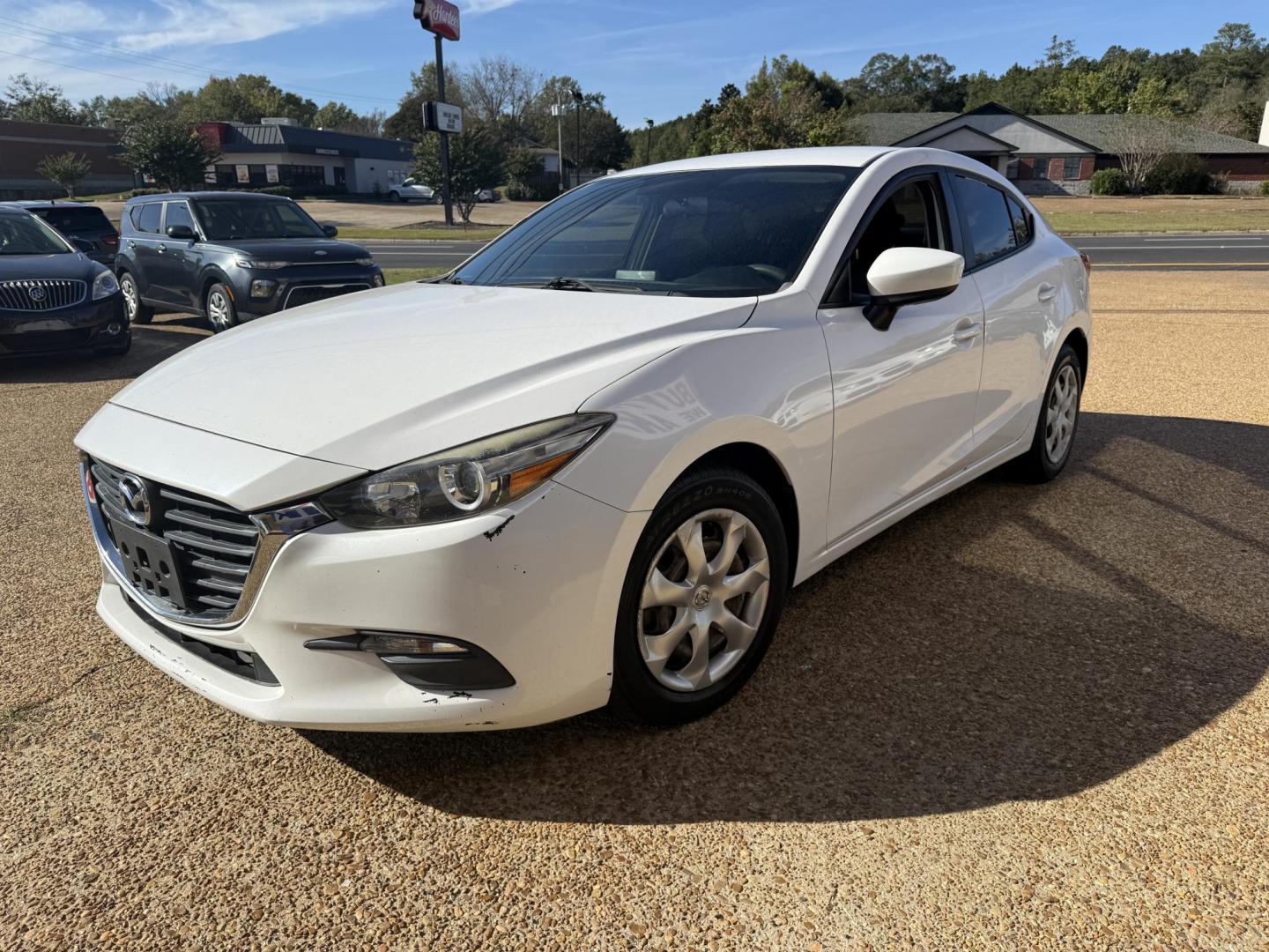 2017 WHITE MAZDA MAZDA3 SPORT (3MZBN1U70HM) , located at 922 W. Beacon St., Philadelphia, MS, 39350, (601) 650-3675, 32.770447, -89.127151 - Photo#2