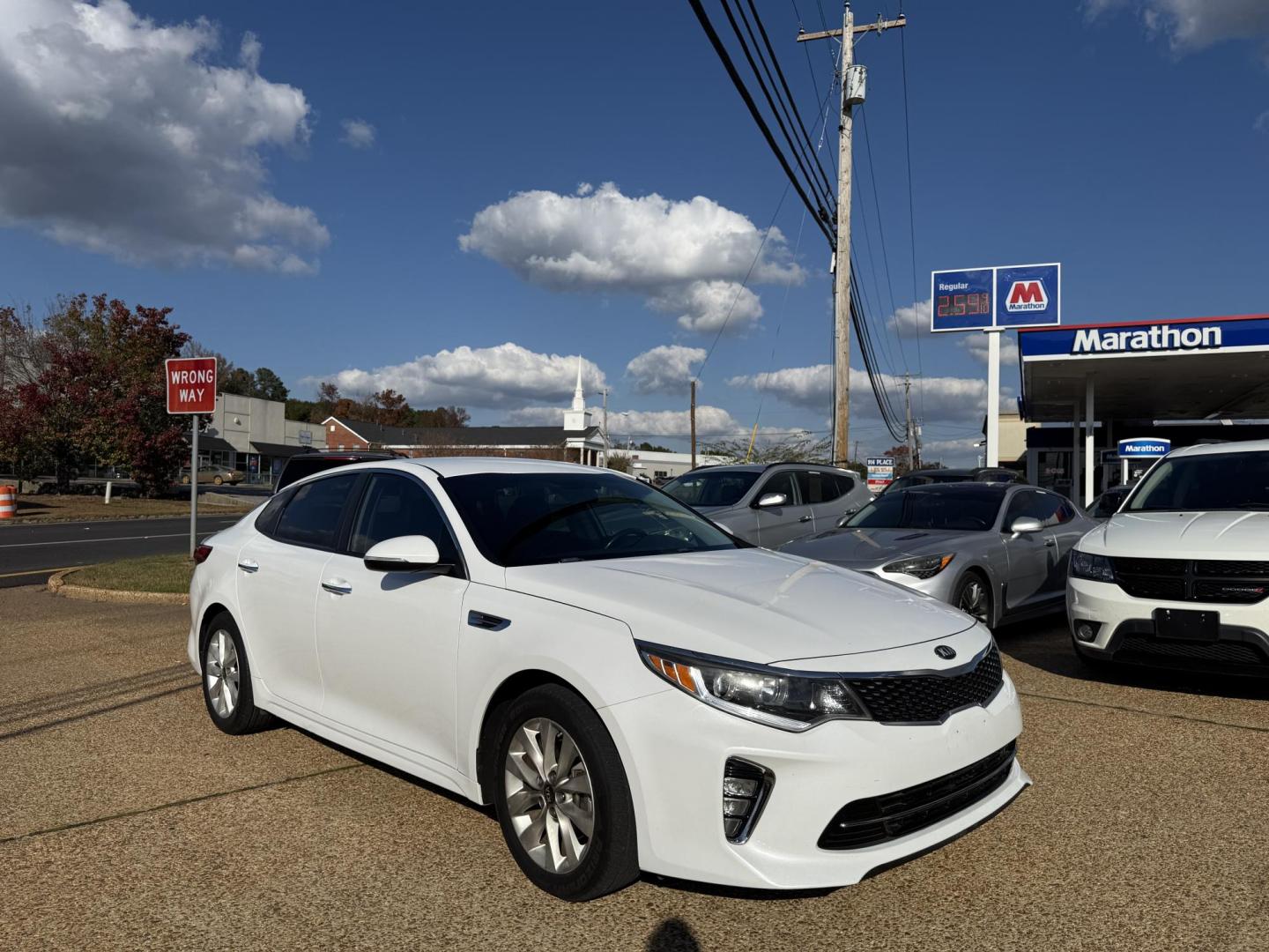 2018 WHITE KIA OPTIMA (5XXGT4L38JG) , located at 922 W. Beacon St., Philadelphia, MS, 39350, (601) 650-3675, 32.770447, -89.127151 - Photo#0
