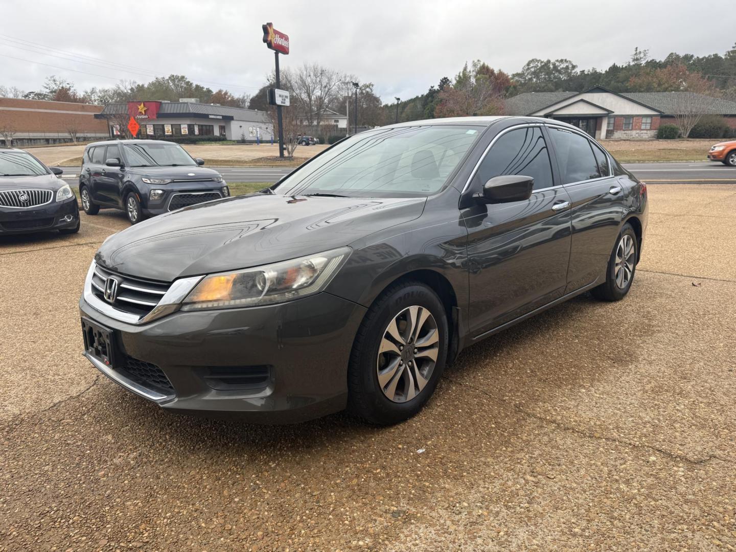 2013 GRAY HONDA ACCORD LX (1HGCR2F35DA) , located at 922 W. Beacon St., Philadelphia, MS, 39350, (601) 650-3675, 32.770447, -89.127151 - Photo#2