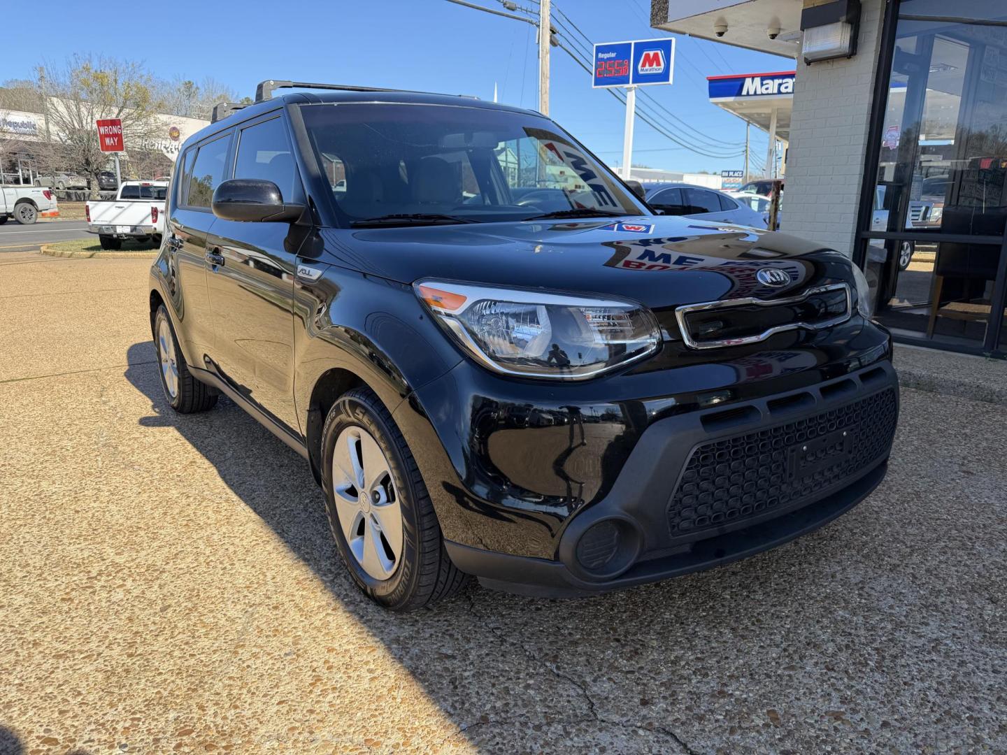 2015 BLACK KIA SOUL + (PLUS) (KNDJP3A58F7) , located at 922 W. Beacon St., Philadelphia, MS, 39350, (601) 650-3675, 32.770447, -89.127151 - Photo#0
