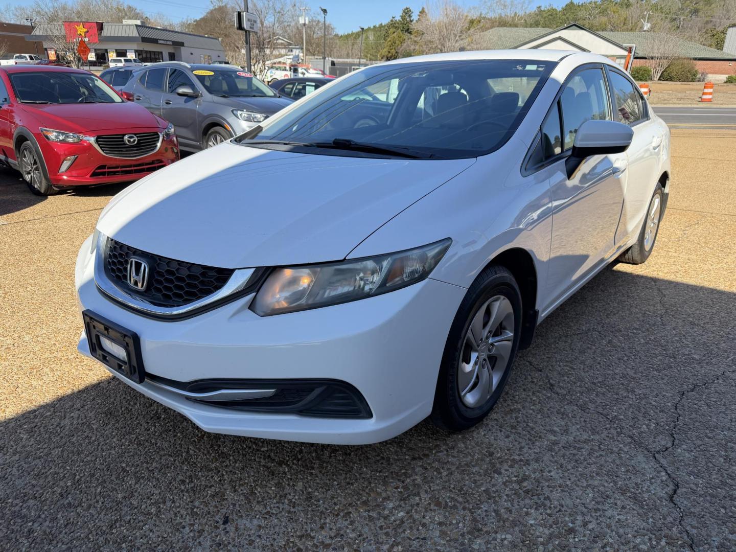 2015 WHITE HONDA CIVIC LX (2HGFB2F51FH) , located at 922 W. Beacon St., Philadelphia, MS, 39350, (601) 650-3675, 32.770447, -89.127151 - Photo#2