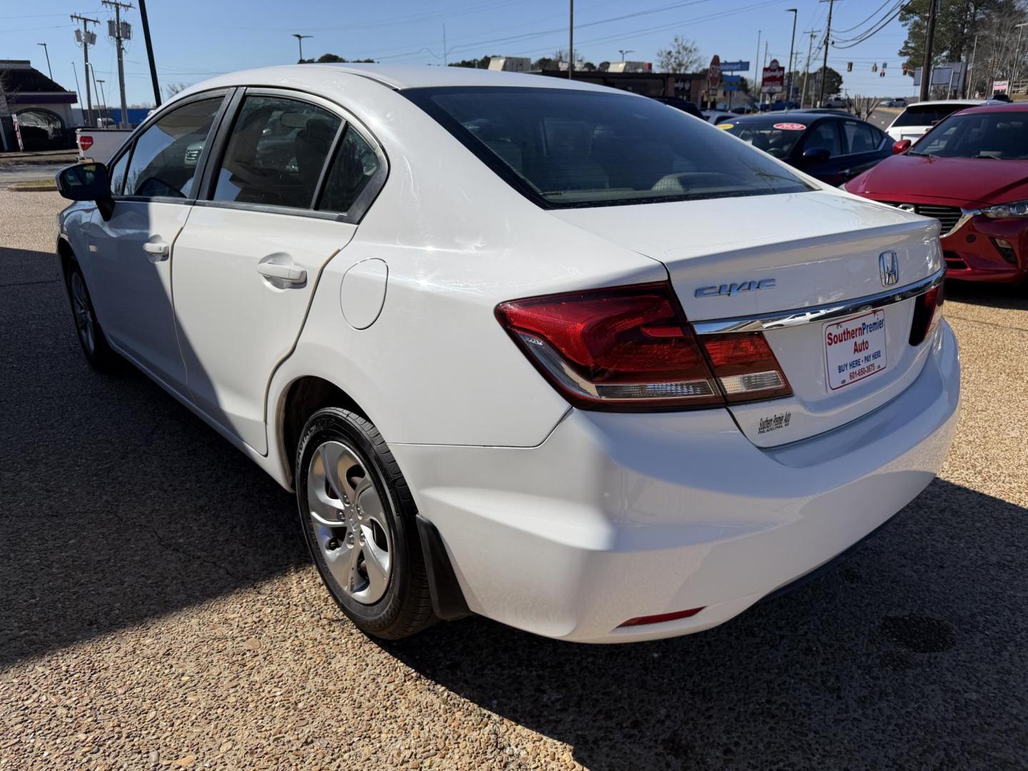 2015 WHITE HONDA CIVIC LX (2HGFB2F51FH) , located at 922 W. Beacon St., Philadelphia, MS, 39350, (601) 650-3675, 32.770447, -89.127151 - Photo#3