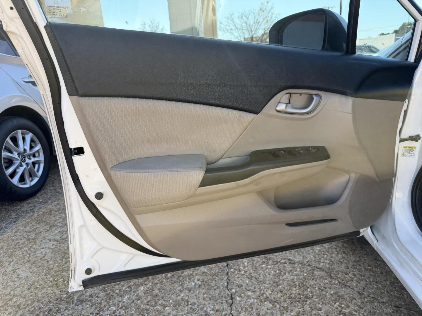 2015 WHITE HONDA CIVIC LX (2HGFB2F51FH) , located at 922 W. Beacon St., Philadelphia, MS, 39350, (601) 650-3675, 32.770447, -89.127151 - Photo#8