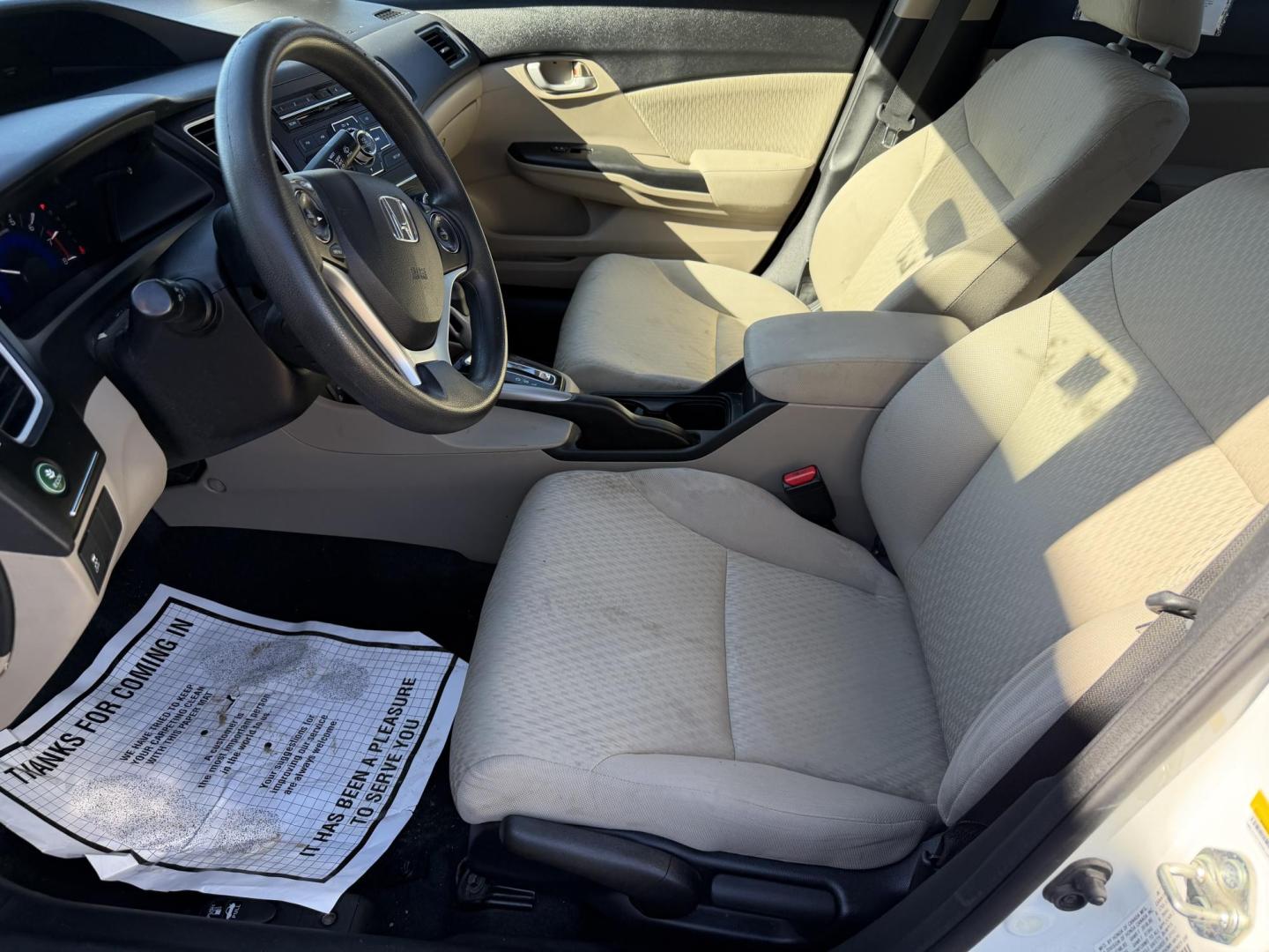 2015 WHITE HONDA CIVIC LX (2HGFB2F51FH) , located at 922 W. Beacon St., Philadelphia, MS, 39350, (601) 650-3675, 32.770447, -89.127151 - Photo#9