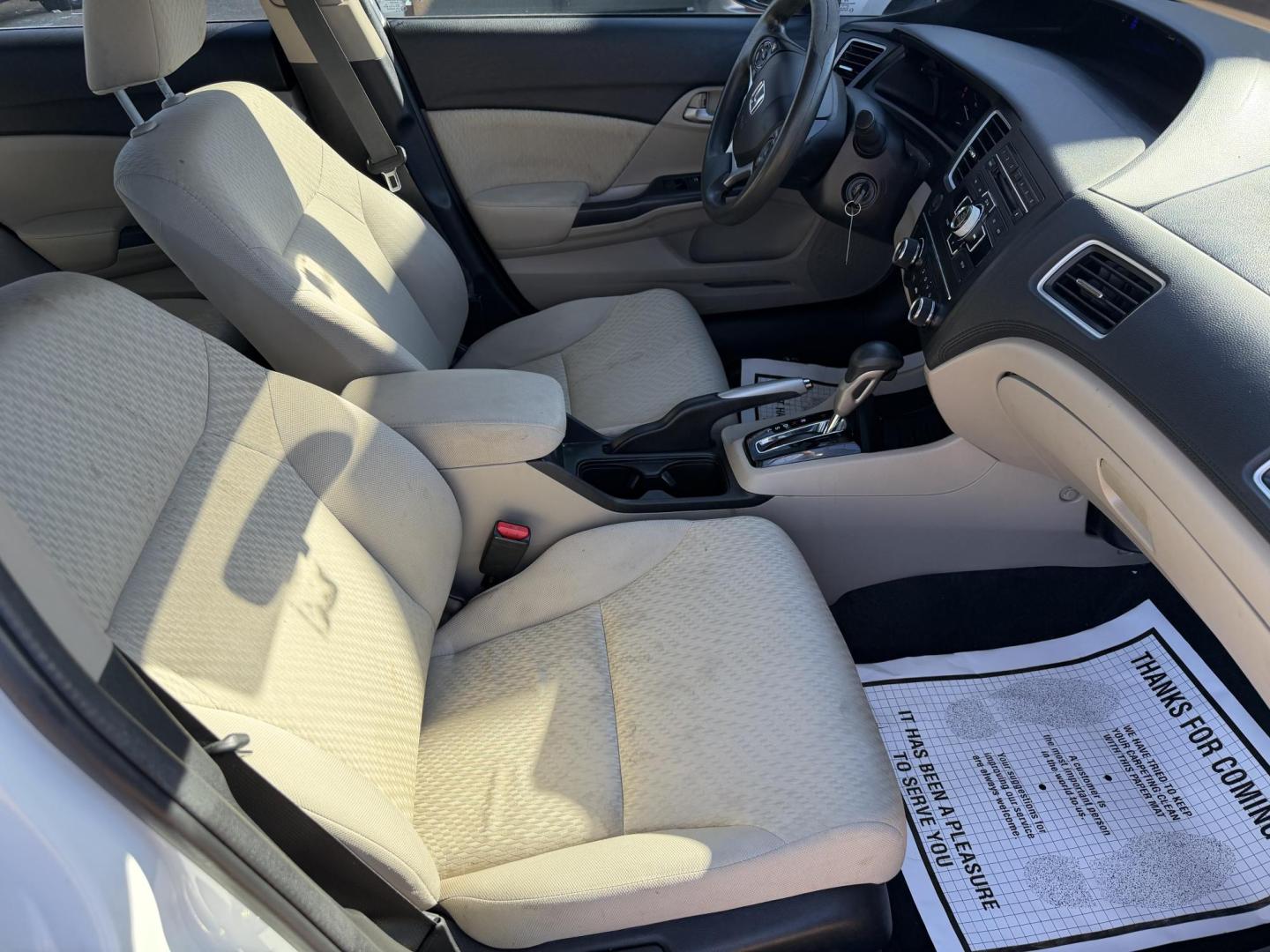 2015 WHITE HONDA CIVIC LX (2HGFB2F51FH) , located at 922 W. Beacon St., Philadelphia, MS, 39350, (601) 650-3675, 32.770447, -89.127151 - Photo#10