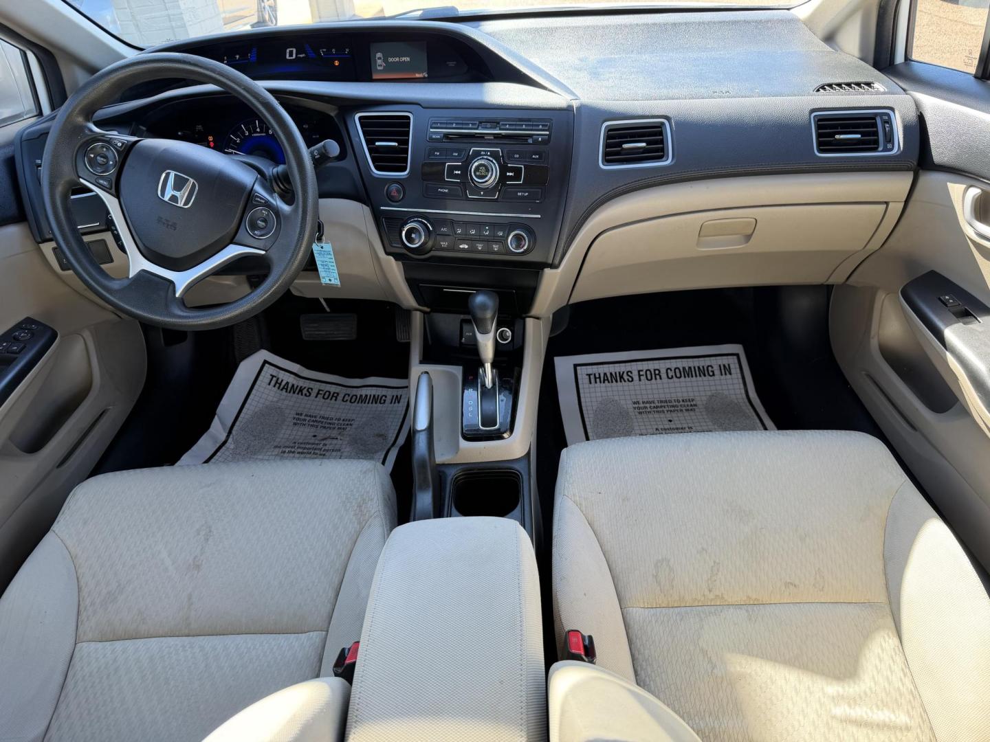 2015 WHITE HONDA CIVIC LX (2HGFB2F51FH) , located at 922 W. Beacon St., Philadelphia, MS, 39350, (601) 650-3675, 32.770447, -89.127151 - Photo#16