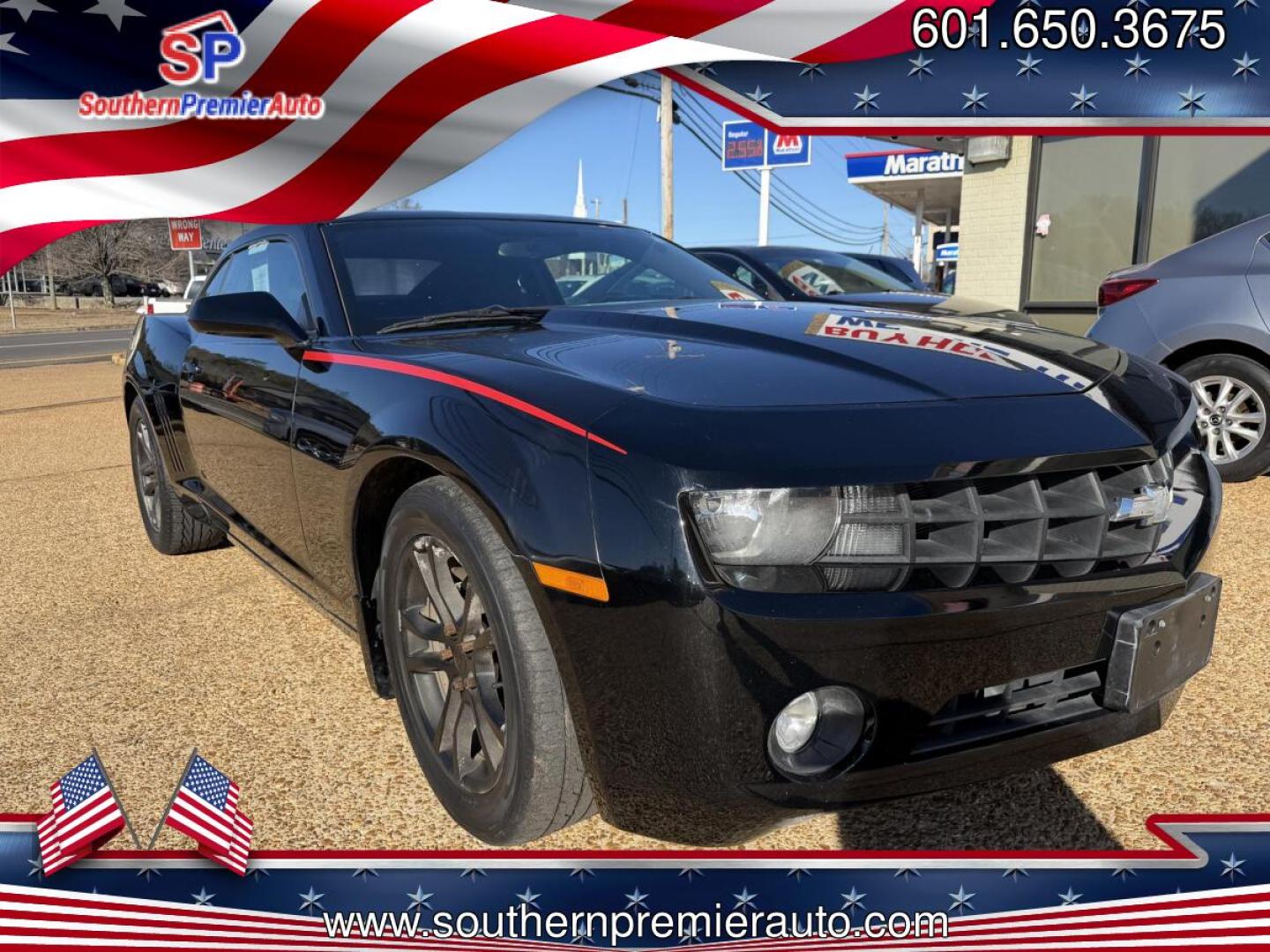 2013 BLACK CHEVROLET CAMARO 1LT (2G1FF1E38D9) , located at 922 W. Beacon St., Philadelphia, MS, 39350, (601) 650-3675, 32.770447, -89.127151 - Photo#0