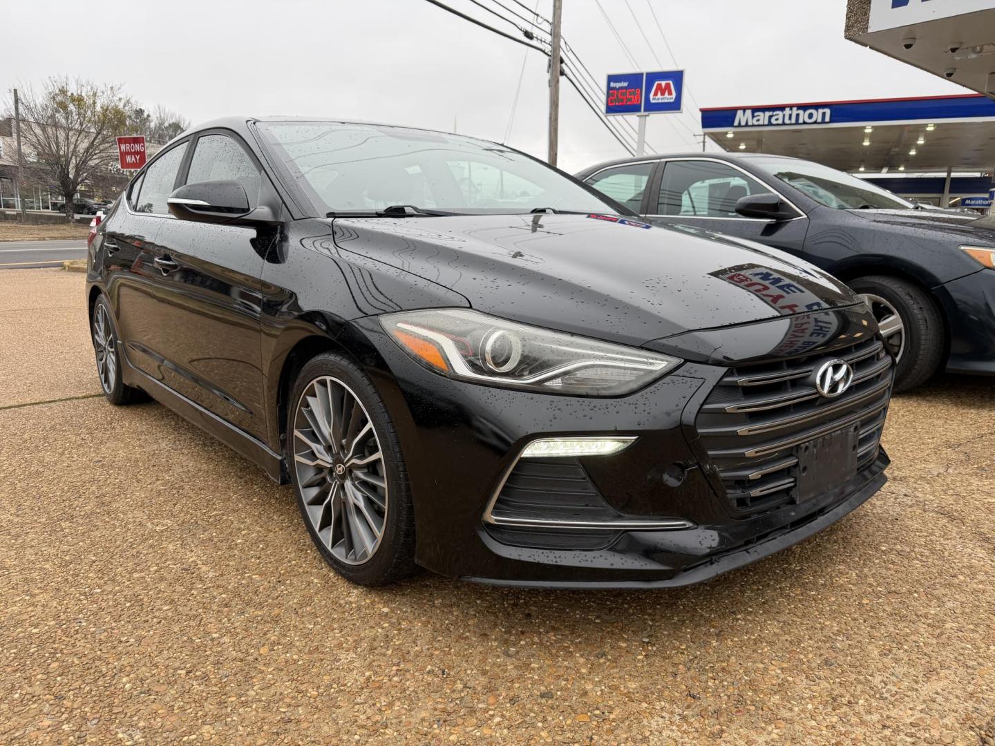 2018 BLACK HYUNDAI ELANTRA SPORT (KMHD04LB2JU) , located at 922 W. Beacon St., Philadelphia, MS, 39350, (601) 650-3675, 32.770447, -89.127151 - Photo#0