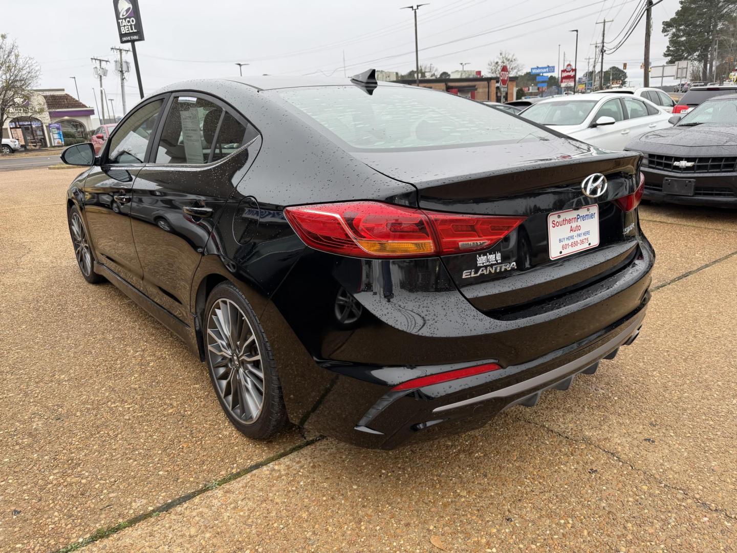 2018 BLACK HYUNDAI ELANTRA SPORT (KMHD04LB2JU) , located at 922 W. Beacon St., Philadelphia, MS, 39350, (601) 650-3675, 32.770447, -89.127151 - Photo#3