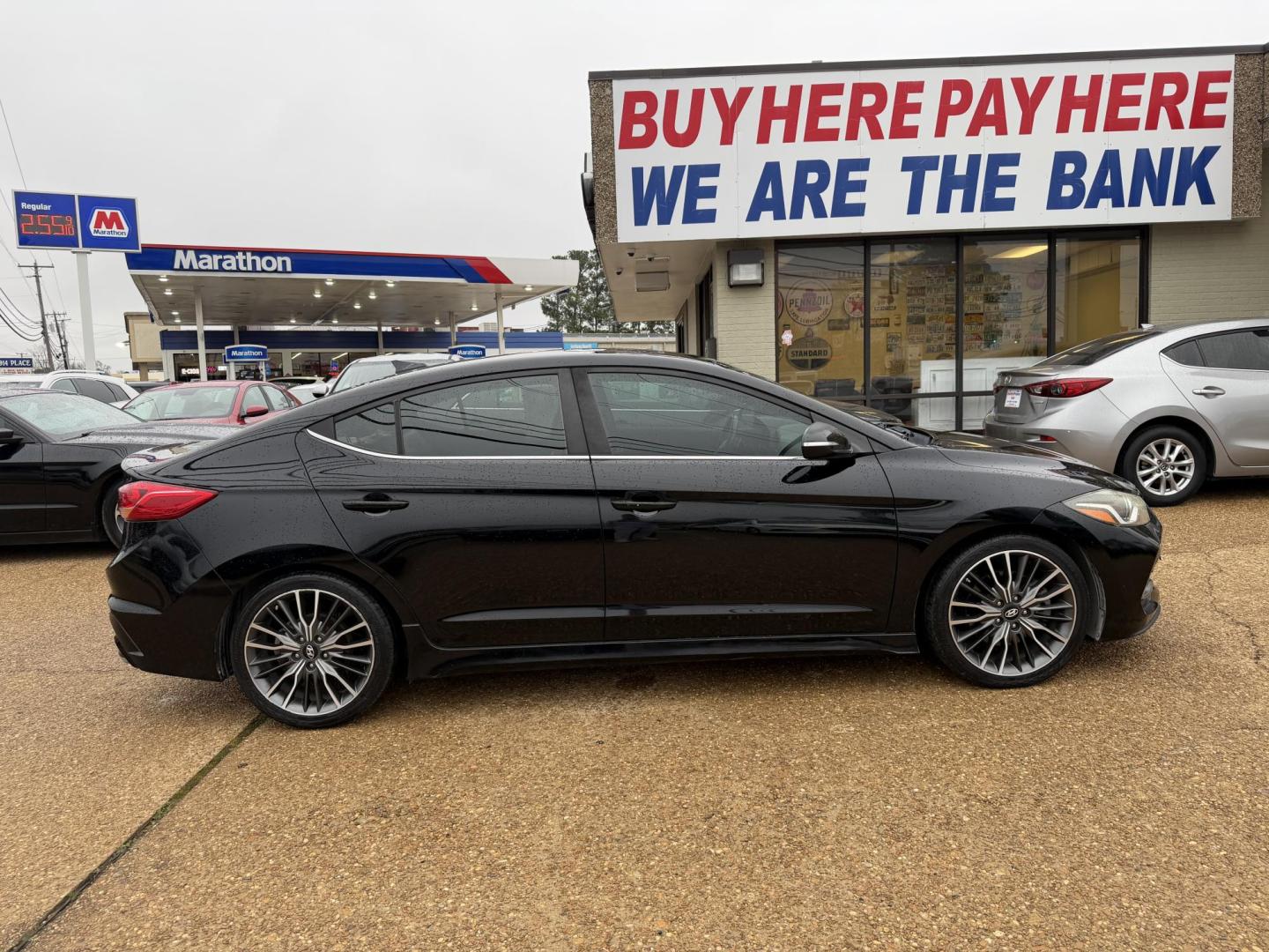 2018 BLACK HYUNDAI ELANTRA SPORT (KMHD04LB2JU) , located at 922 W. Beacon St., Philadelphia, MS, 39350, (601) 650-3675, 32.770447, -89.127151 - Photo#6