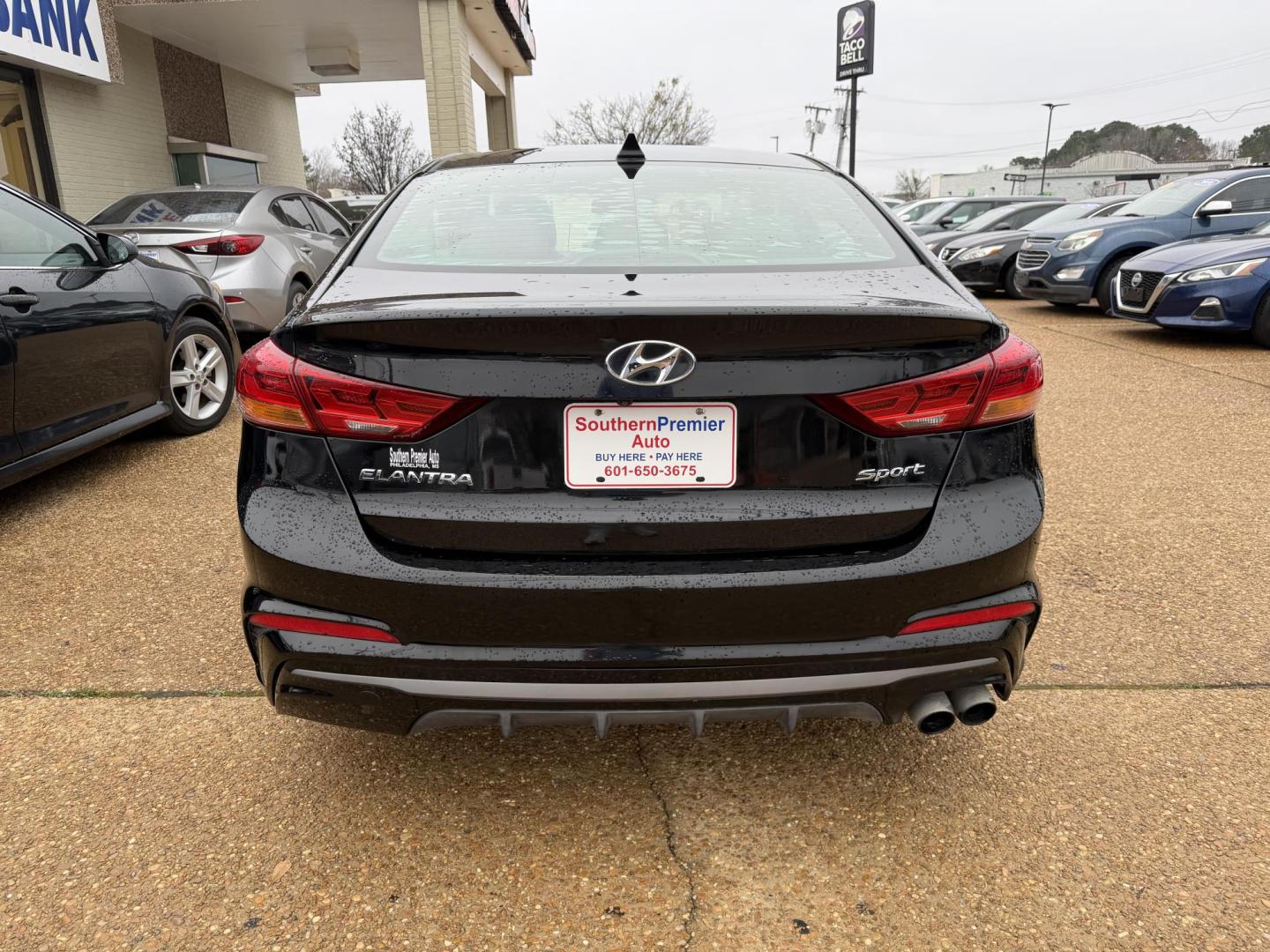 2018 BLACK HYUNDAI ELANTRA SPORT (KMHD04LB2JU) , located at 922 W. Beacon St., Philadelphia, MS, 39350, (601) 650-3675, 32.770447, -89.127151 - Photo#4