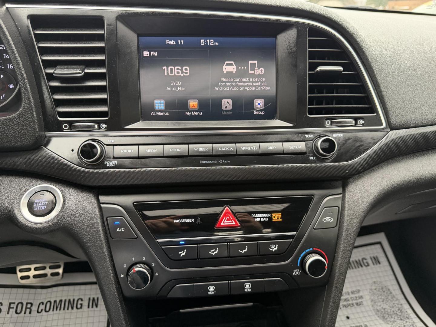 2018 BLACK HYUNDAI ELANTRA SPORT (KMHD04LB2JU) , located at 922 W. Beacon St., Philadelphia, MS, 39350, (601) 650-3675, 32.770447, -89.127151 - Photo#17