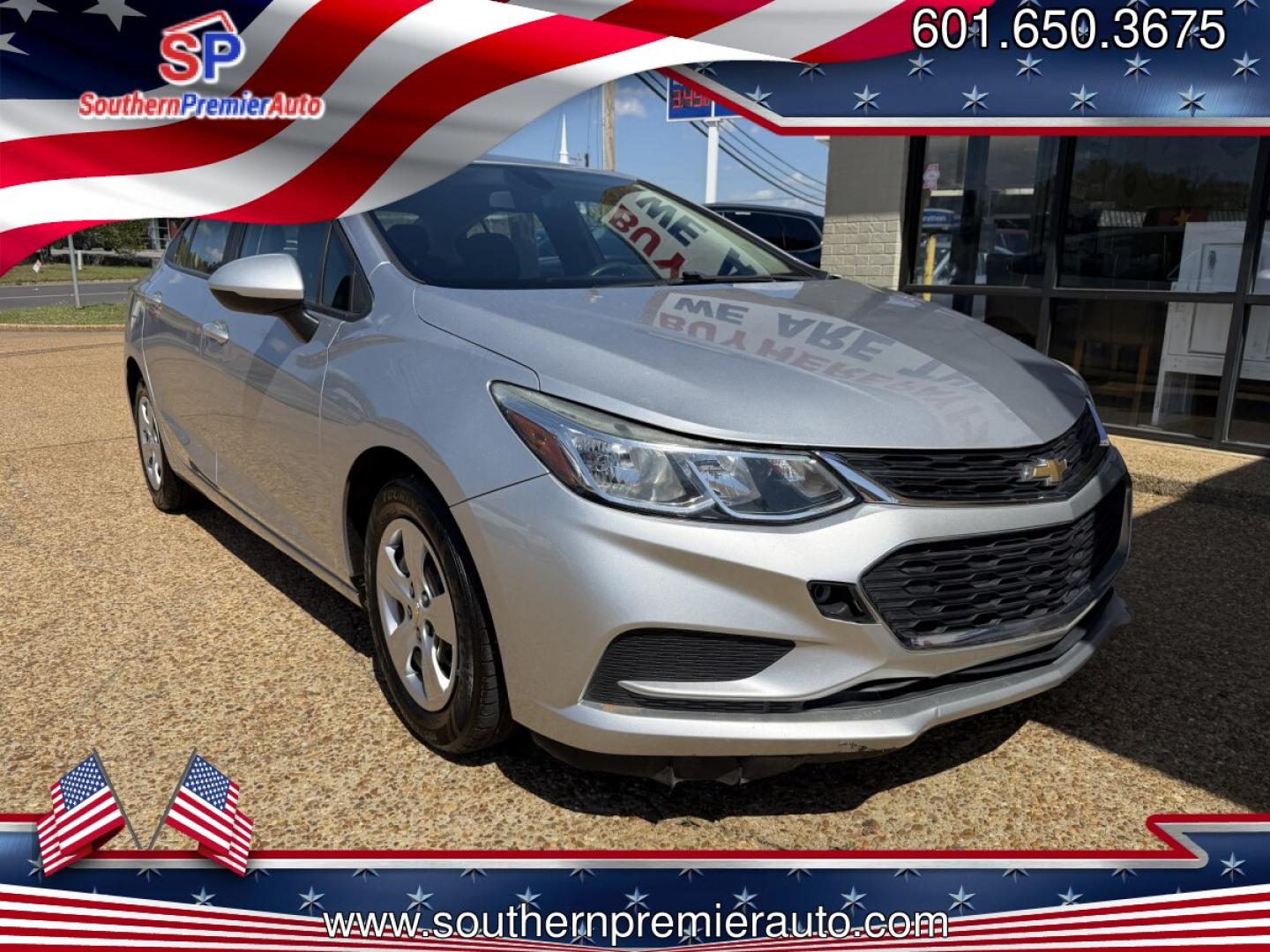 2018 SILVER CHEVROLET CRUZE LS (1G1BC5SM5J7) , located at 922 W. Beacon St., Philadelphia, MS, 39350, (601) 650-3675, 32.770447, -89.127151 - Photo#0