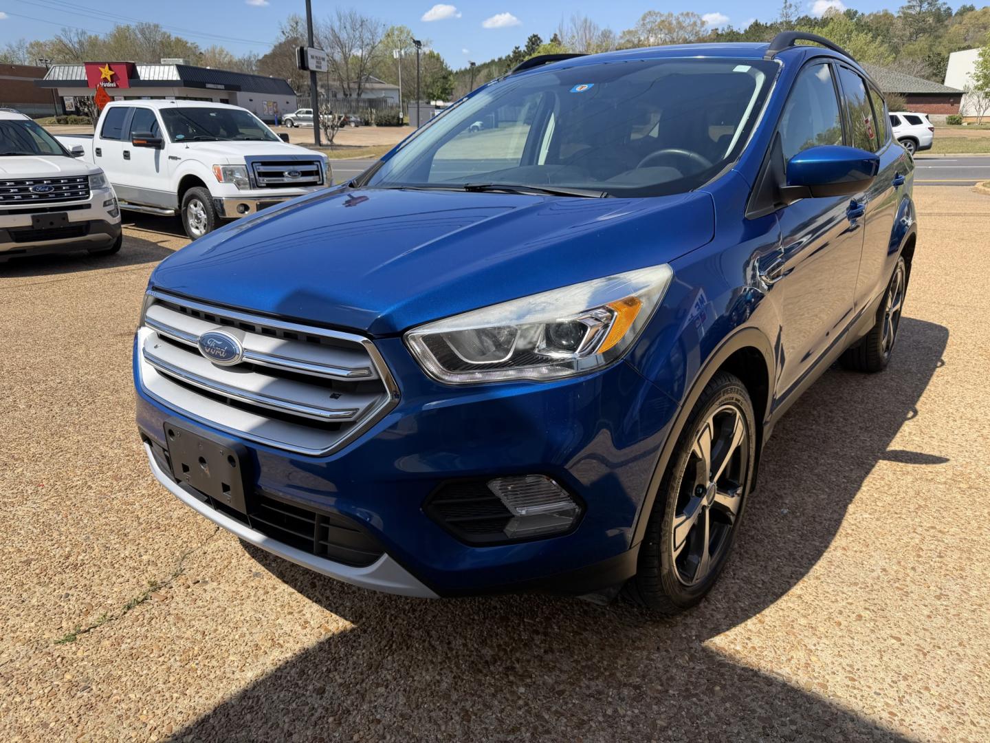 2018 BLUE FORD ESCAPE SEL (1FMCU0HD8JU) , located at 922 W. Beacon St., Philadelphia, MS, 39350, (601) 650-3675, 32.770447, -89.127151 - Photo#2