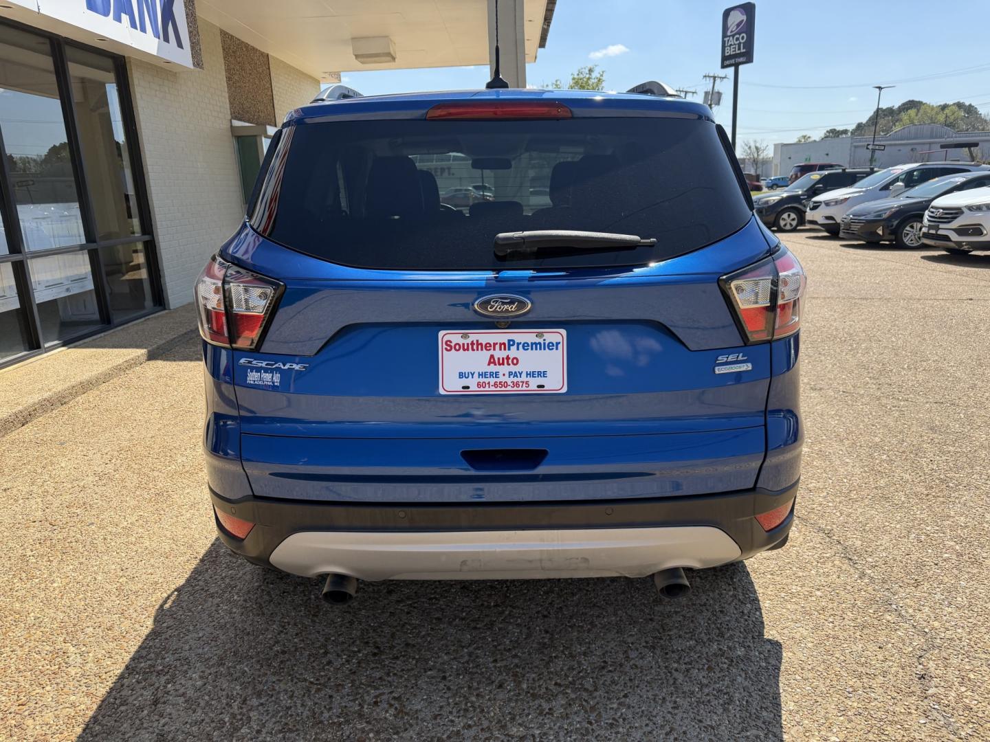 2018 BLUE FORD ESCAPE SEL (1FMCU0HD8JU) , located at 922 W. Beacon St., Philadelphia, MS, 39350, (601) 650-3675, 32.770447, -89.127151 - Photo#4