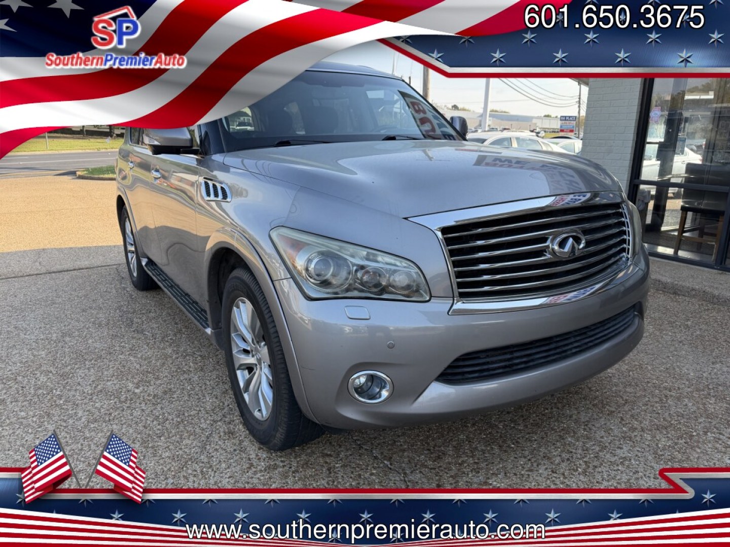 2012 GRAY INFINITI QX56 BASE (JN8AZ2NE3C9) , located at 922 W. Beacon St., Philadelphia, MS, 39350, (601) 650-3675, 32.770447, -89.127151 - Photo#0