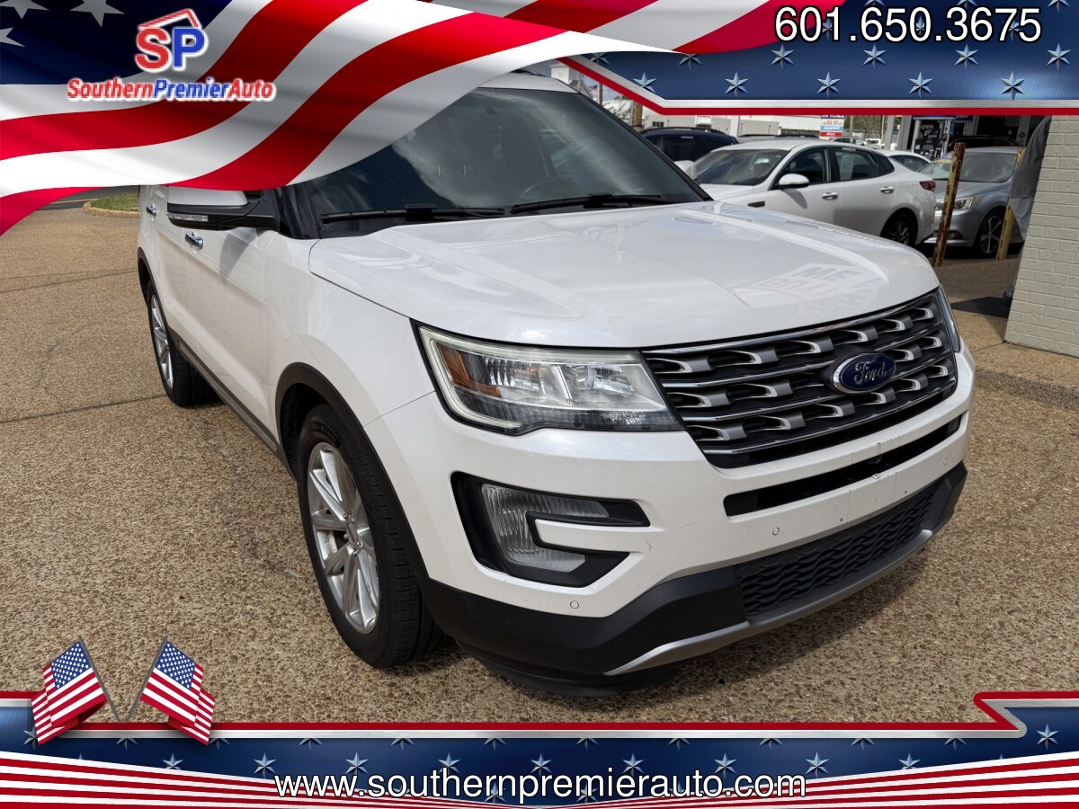 2016 WHITE FORD EXPLORER LIMITED Limited (1FM5K7F85GG) , located at 922 W. Beacon St., Philadelphia, MS, 39350, (601) 650-3675, 32.770447, -89.127151 - Photo#0