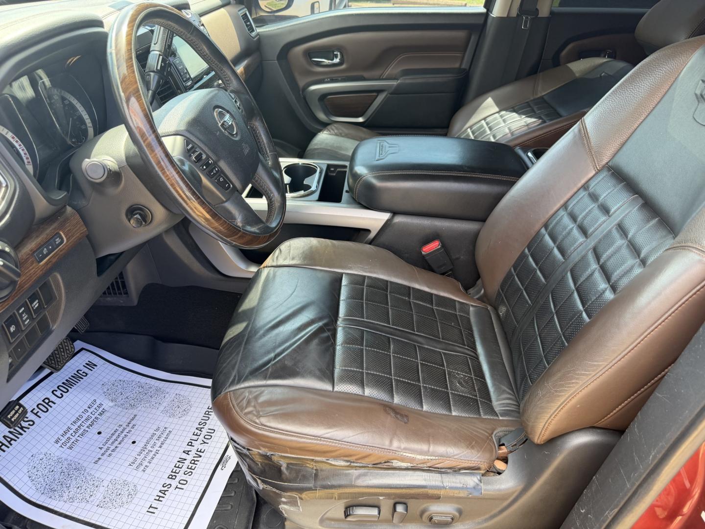 2017 RED NISSAN TITAN PLATINUM SV (1N6AA1E55HN) with an 5.6L 8CYL engine, located at 922 W. Beacon St., Philadelphia, MS, 39350, (601) 650-3675, 32.770447, -89.127151 - Photo#9