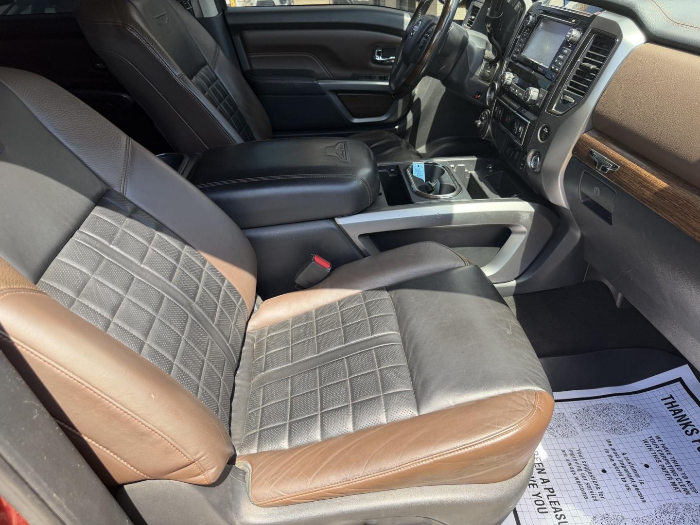 2017 RED NISSAN TITAN PLATINUM SV (1N6AA1E55HN) with an 5.6L 8CYL engine, located at 922 W. Beacon St., Philadelphia, MS, 39350, (601) 650-3675, 32.770447, -89.127151 - Photo#10