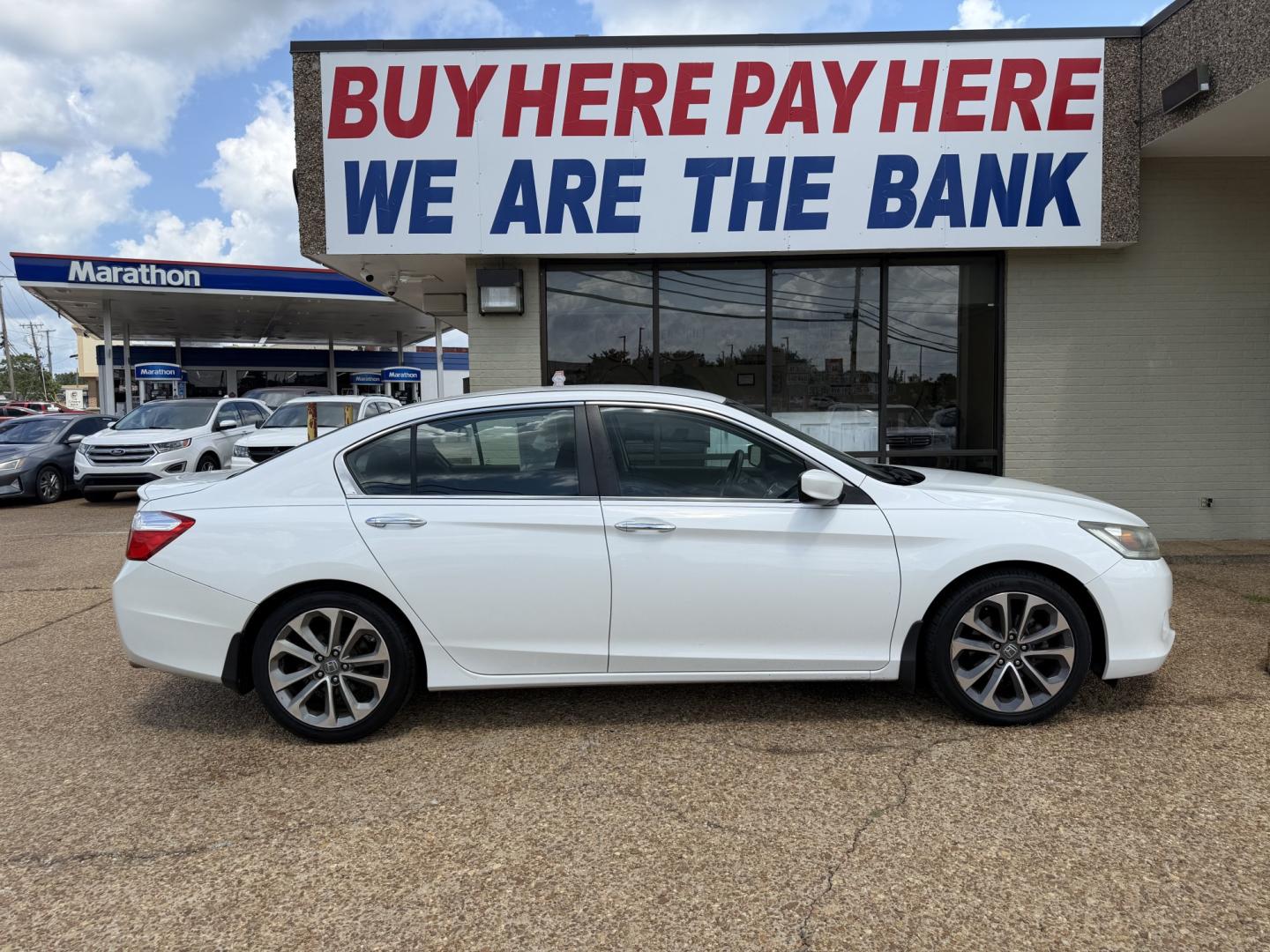 2014 WHITE HONDA ACCORD SPORT (1HGCR2F52EA) , located at 922 W. Beacon St., Philadelphia, MS, 39350, (601) 650-3675, 32.770447, -89.127151- Photo#6