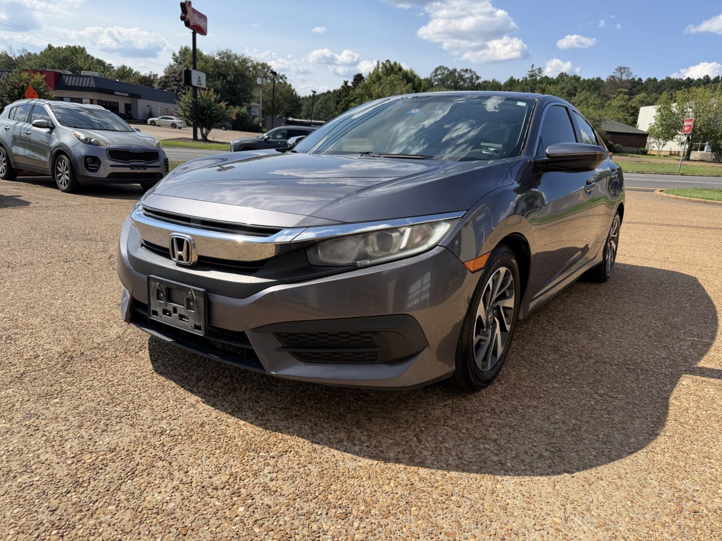 2016 GRAY HONDA CIVIC EX (19XFC2F76GE) , located at 922 W. Beacon St., Philadelphia, MS, 39350, (601) 650-3675, 32.770447, -89.127151- Photo#2