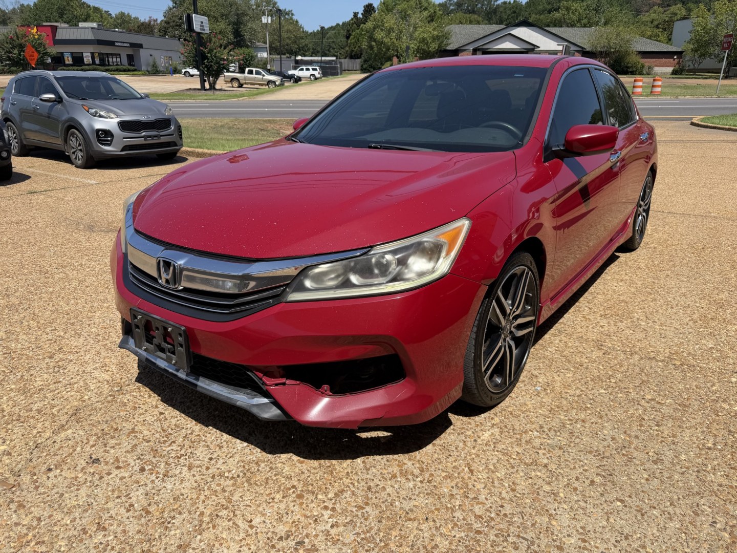 2017 RED HONDA ACCORD SPORT SE (1HGCR2F13HA) , located at 922 W. Beacon St., Philadelphia, MS, 39350, (601) 650-3675, 32.770447, -89.127151- Photo#2