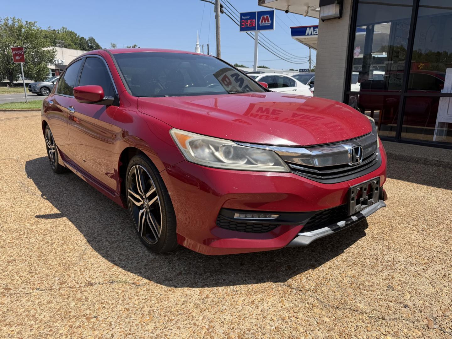 2017 RED HONDA ACCORD SPORT SE (1HGCR2F13HA) , located at 922 W. Beacon St., Philadelphia, MS, 39350, (601) 650-3675, 32.770447, -89.127151- Photo#0