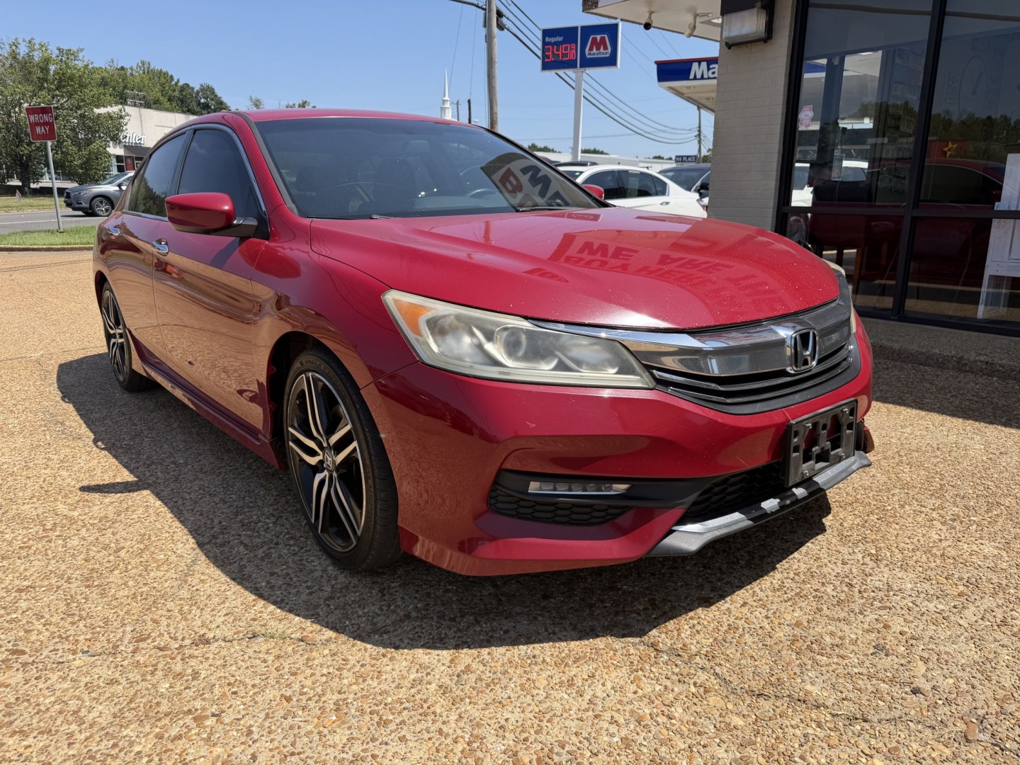2017 RED HONDA ACCORD SPORT SE (1HGCR2F13HA) , located at 922 W. Beacon St., Philadelphia, MS, 39350, (601) 650-3675, 32.770447, -89.127151- Photo#0