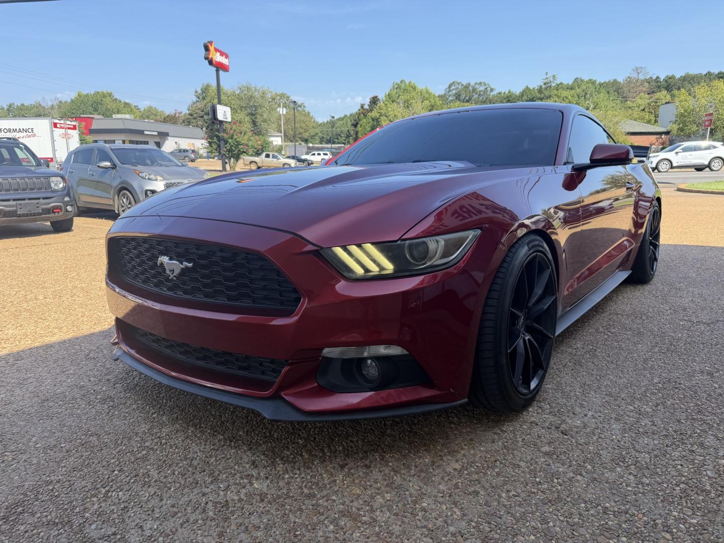 2016 RED FORD MUSTANG ECOBOOST (1FA6P8TH2G5) , located at 922 W. Beacon St., Philadelphia, MS, 39350, (601) 650-3675, 32.770447, -89.127151- Photo#2