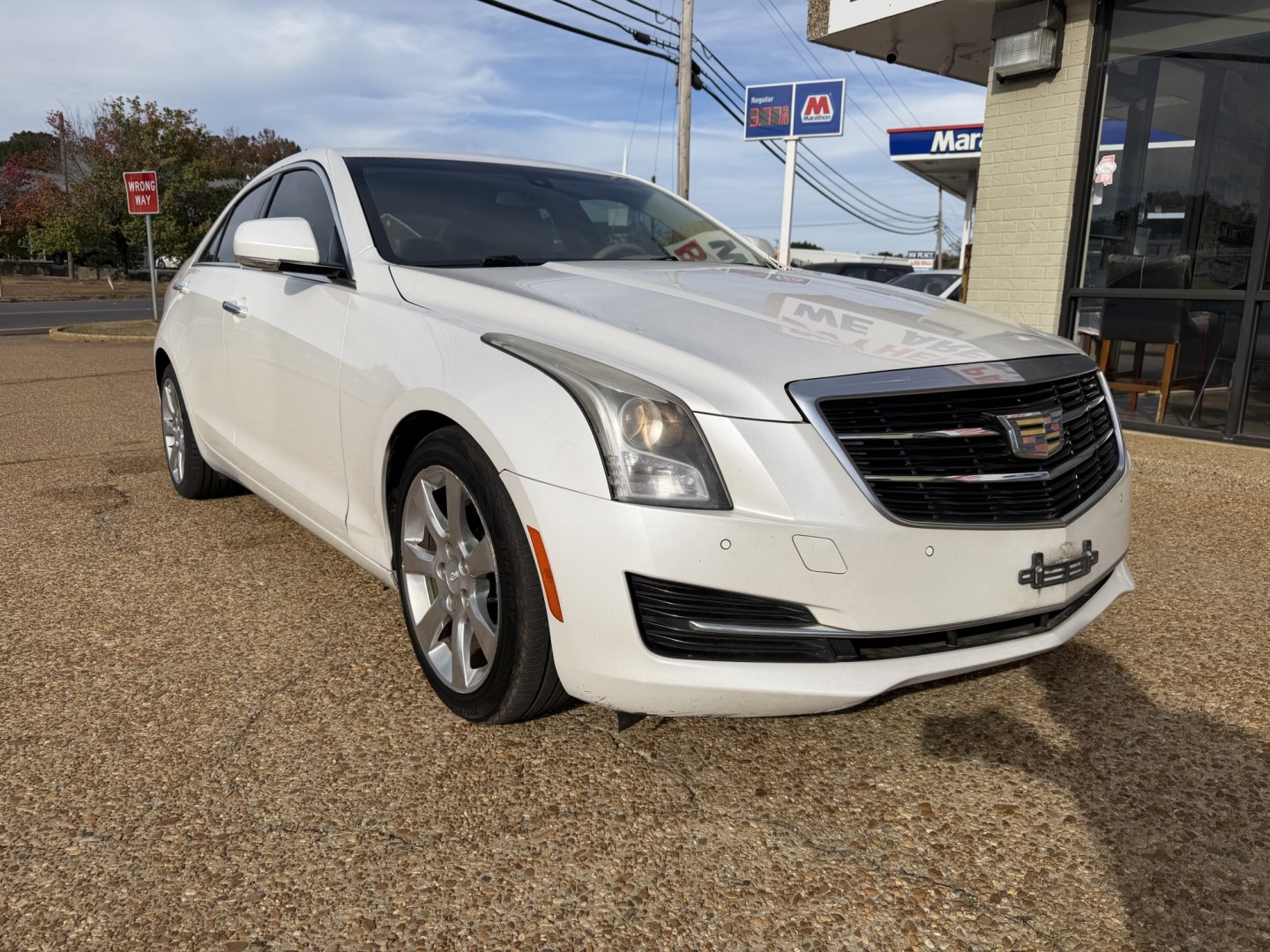 2015 WHITE CADILLAC ATS LUXURY (1G6AH5RX9F0) , located at 922 W. Beacon St., Philadelphia, MS, 39350, (601) 650-3675, 32.770447, -89.127151- Photo#0