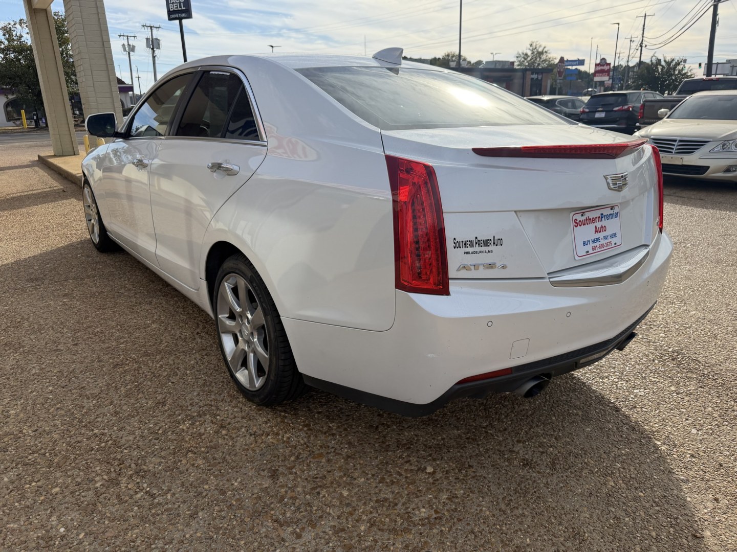 2015 WHITE CADILLAC ATS LUXURY (1G6AH5RX9F0) , located at 922 W. Beacon St., Philadelphia, MS, 39350, (601) 650-3675, 32.770447, -89.127151- Photo#3